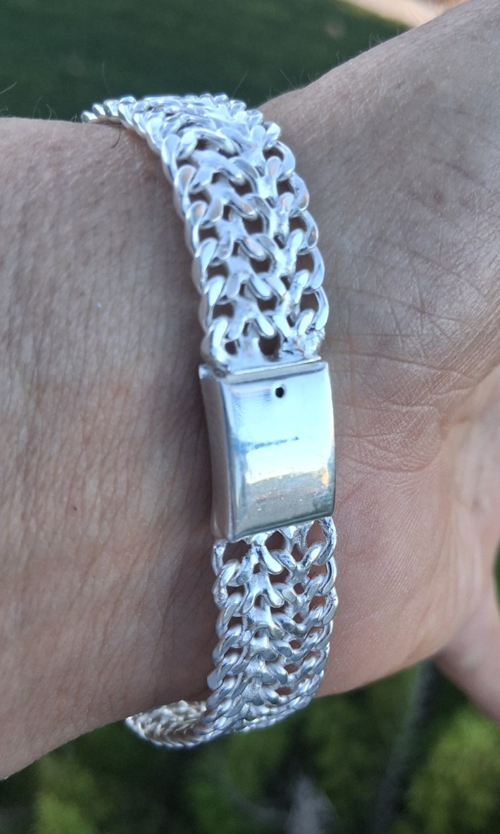 esclava de plata 925 estilo petatillo hecha en mexico