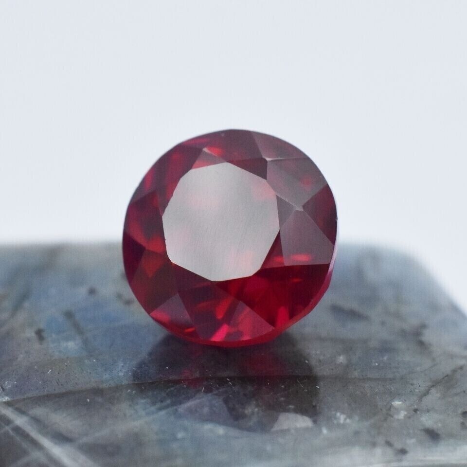 Dark Red Ruby Round Cut Natural Mozambique EGL Certified 12-14 Ct Loose Gemstone