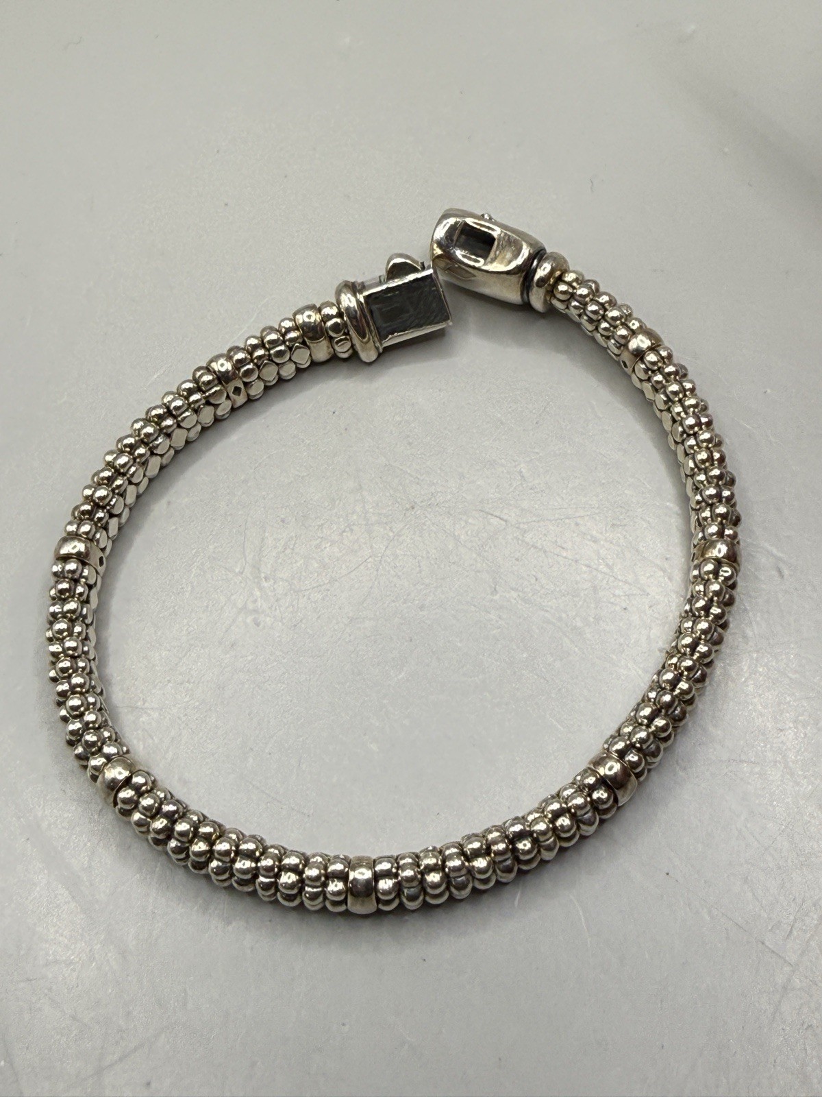 Lagos Caviar Sterling Silver Station Bracelet S+ 6mm