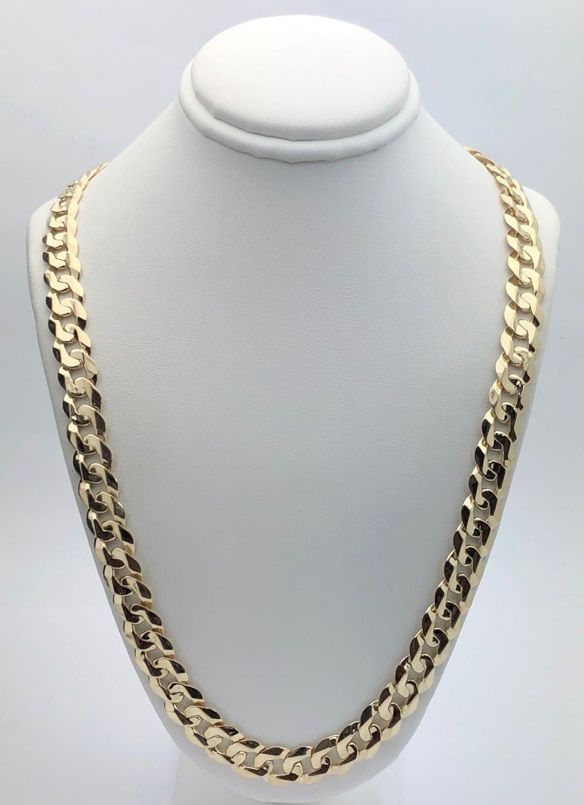 10k Yellow Gold Solid Curb Cuban Link Chain Necklace 24″ 9mm 45.4 grams
