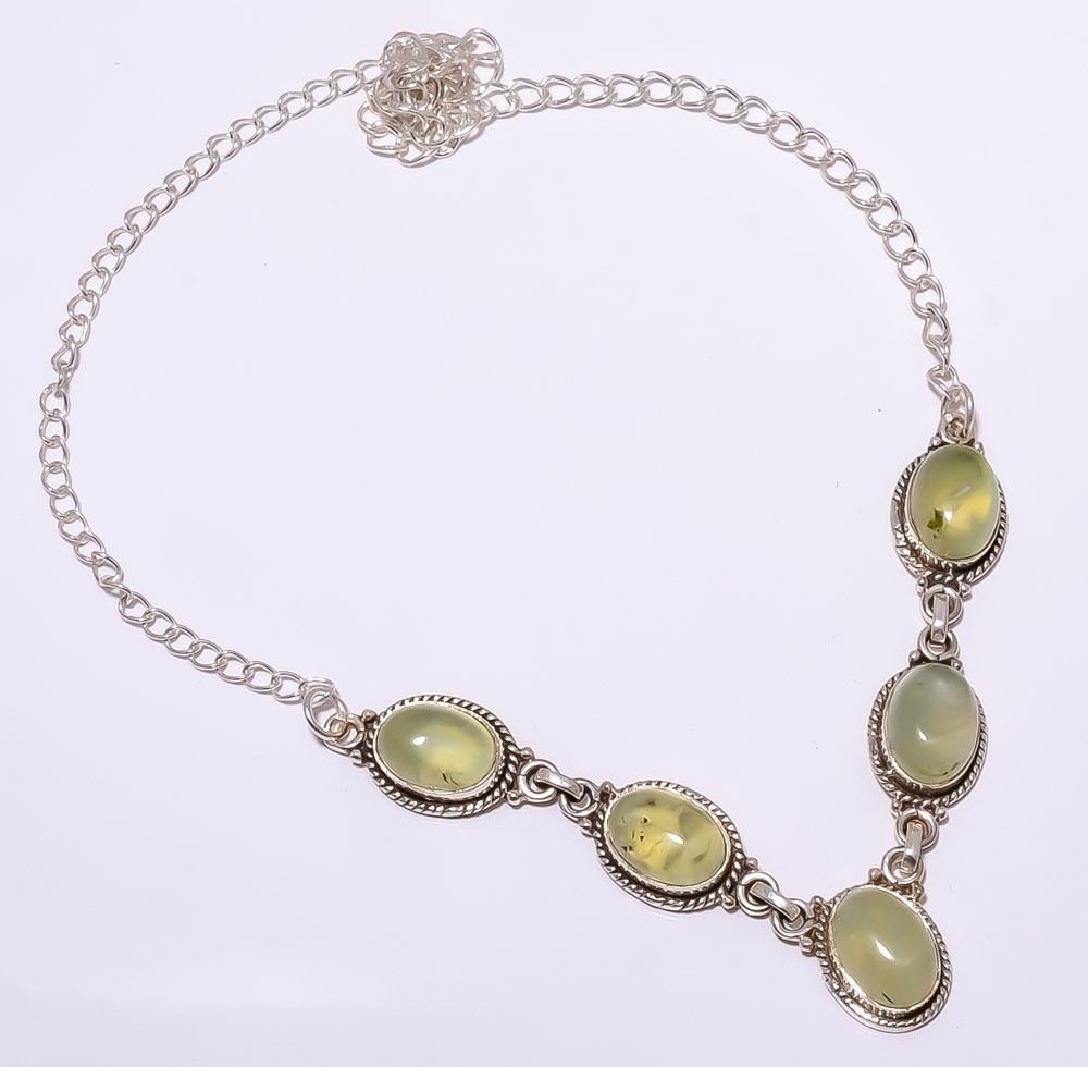Tennis Prehnite 925 Sterling Silver Jewelry Handmade Necklace 17.99″ N1542-47