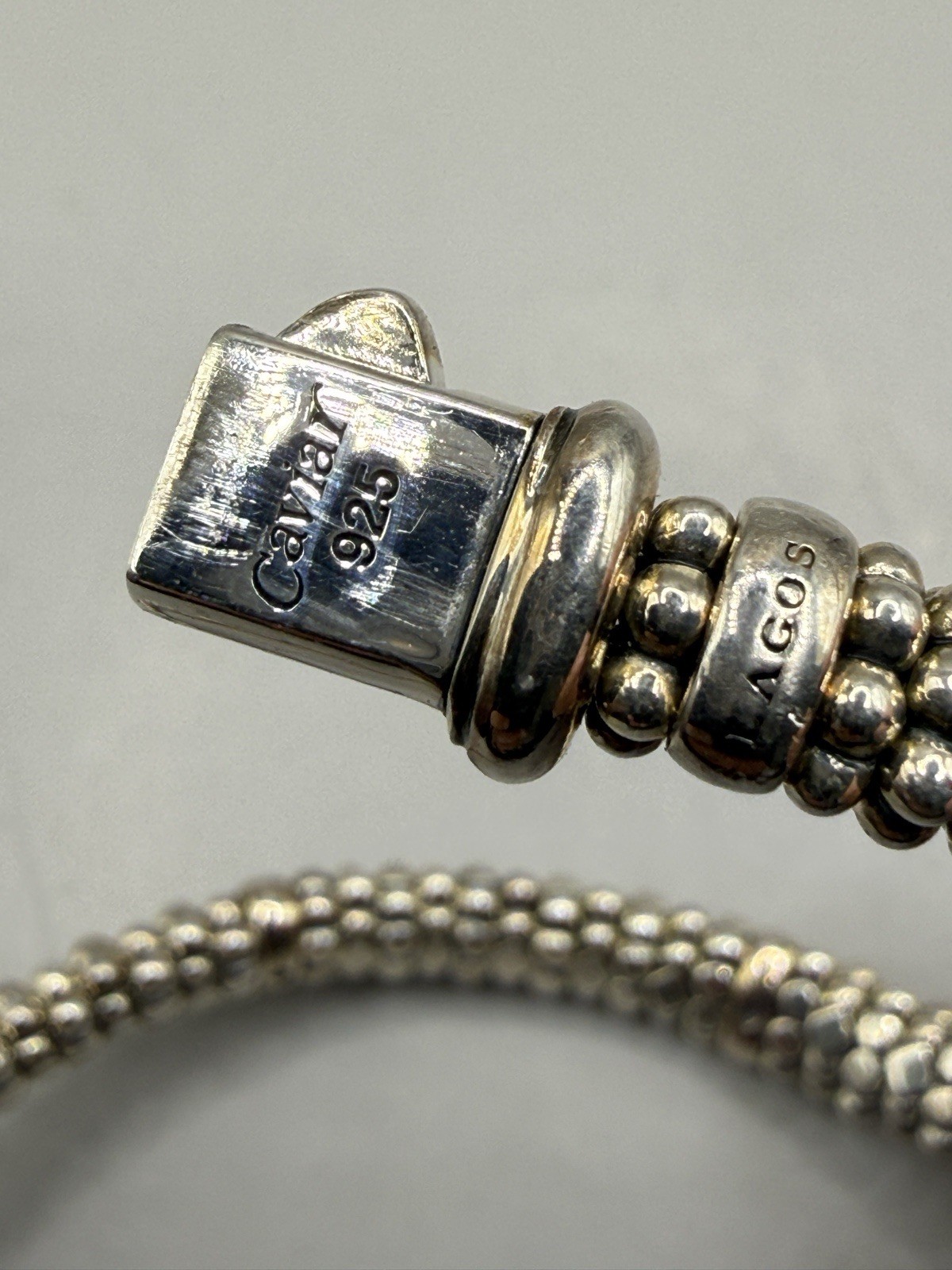 Lagos Caviar Sterling Silver Station Bracelet S+ 6mm