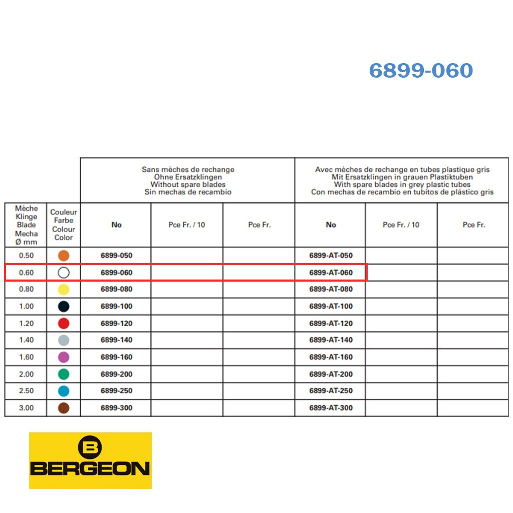 Bergeon 6899-060 Ergonomic Handle Watchmaker Screwdriver, Ø 0.60 mm