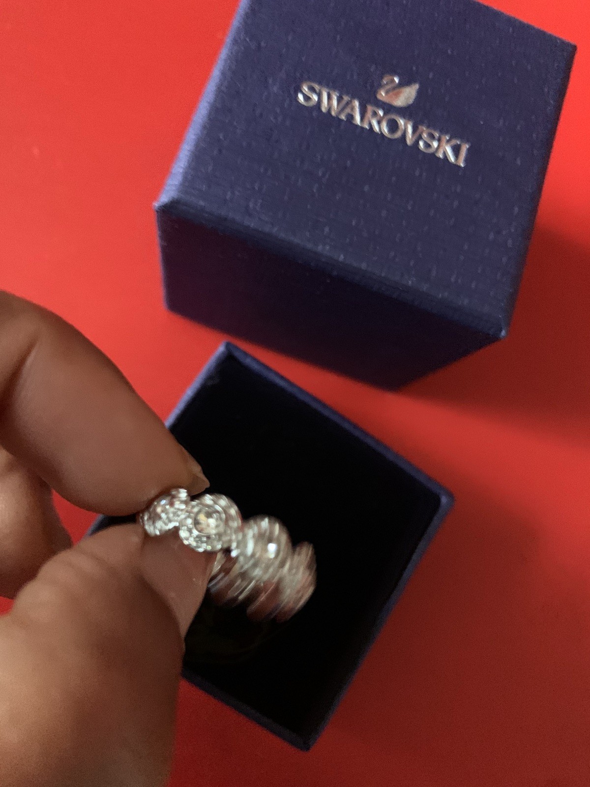 Genuine Swarovski Una Angelic Ring, Rhodium Plated, Size 52 New + bag💕❤️