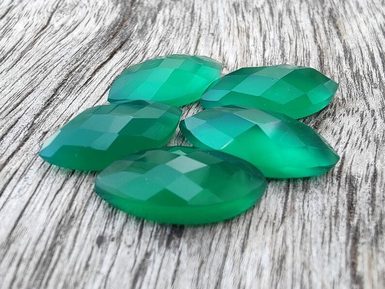 100% Natural Green Onyx Marquise Shape Faceted Cut Wholesale Gemstones