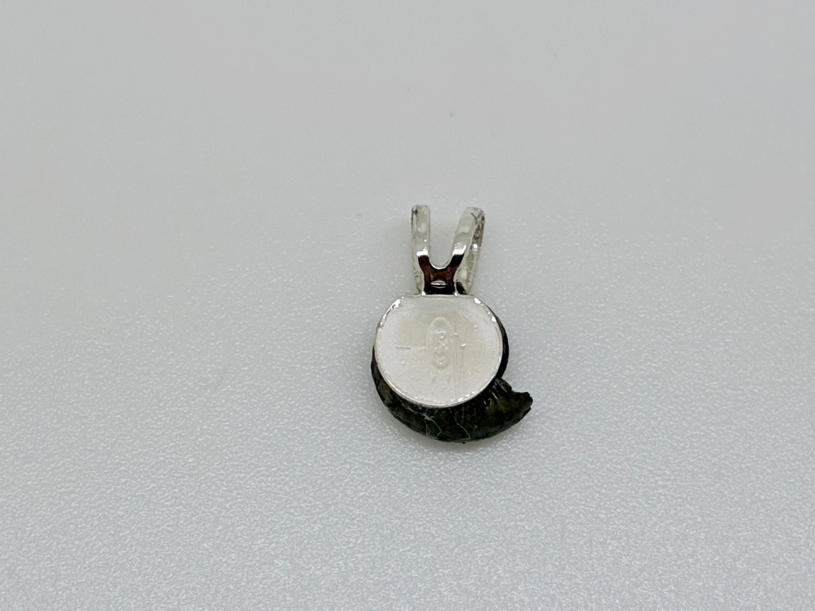 Sterling Silver Genuine Miniature Pyrite Ammonite Jurassic Fossil Pendant