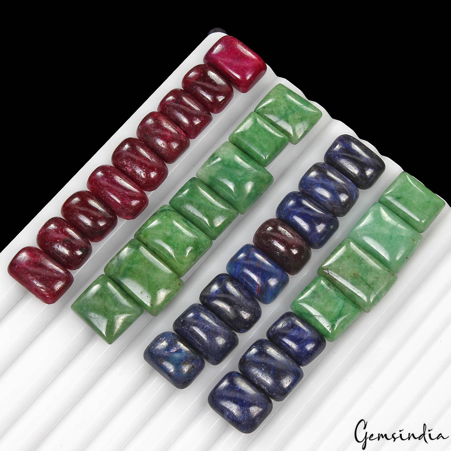 Natural Ruby Emerald Sapphire Loose Gemstones Lot 300 Ct 30 Pc Multi Color Cab