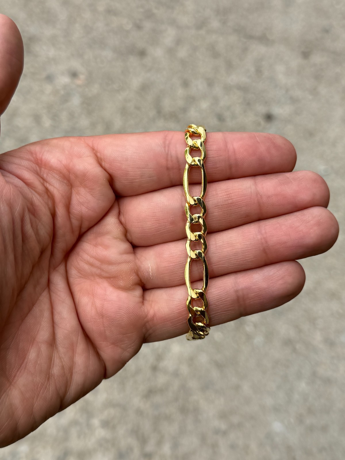 14K Yellow Gold 8.5mm Figaro Bracelet 8.5 Inch – Italian