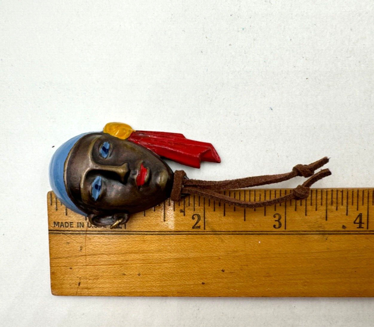 SUPER RARE PIRATE FIGURAL ANTIQUE OLD VINTAGE COLORFUL ENAMEL BROOCH PERFECT CND