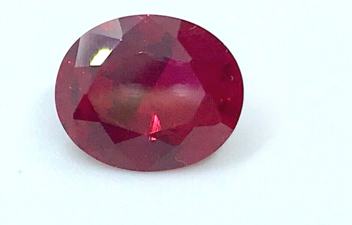 Lab created Oval Ruby 12×10 mm. 5.5ct