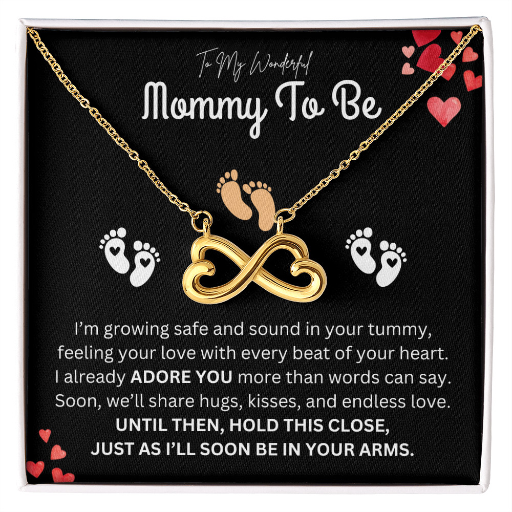 To My Beautiful Mommy-To-Be-Endless Love Necklace Gift for Expecting Moms