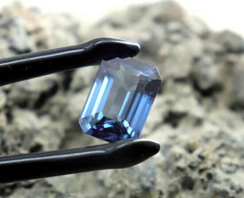 Color Change Natural Alexandrite Emerald Cut 6.50 Ct CERTIFIED Loose Gemstone