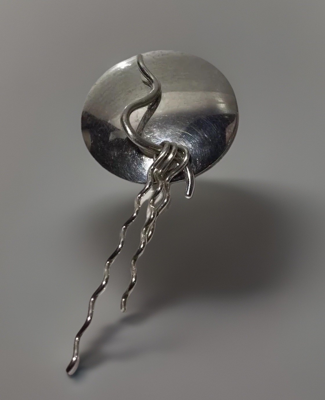 SUSAN CUMMINGS Handmade MODERNIST 925 Sterling Silver Articulated Brooch 11.5g