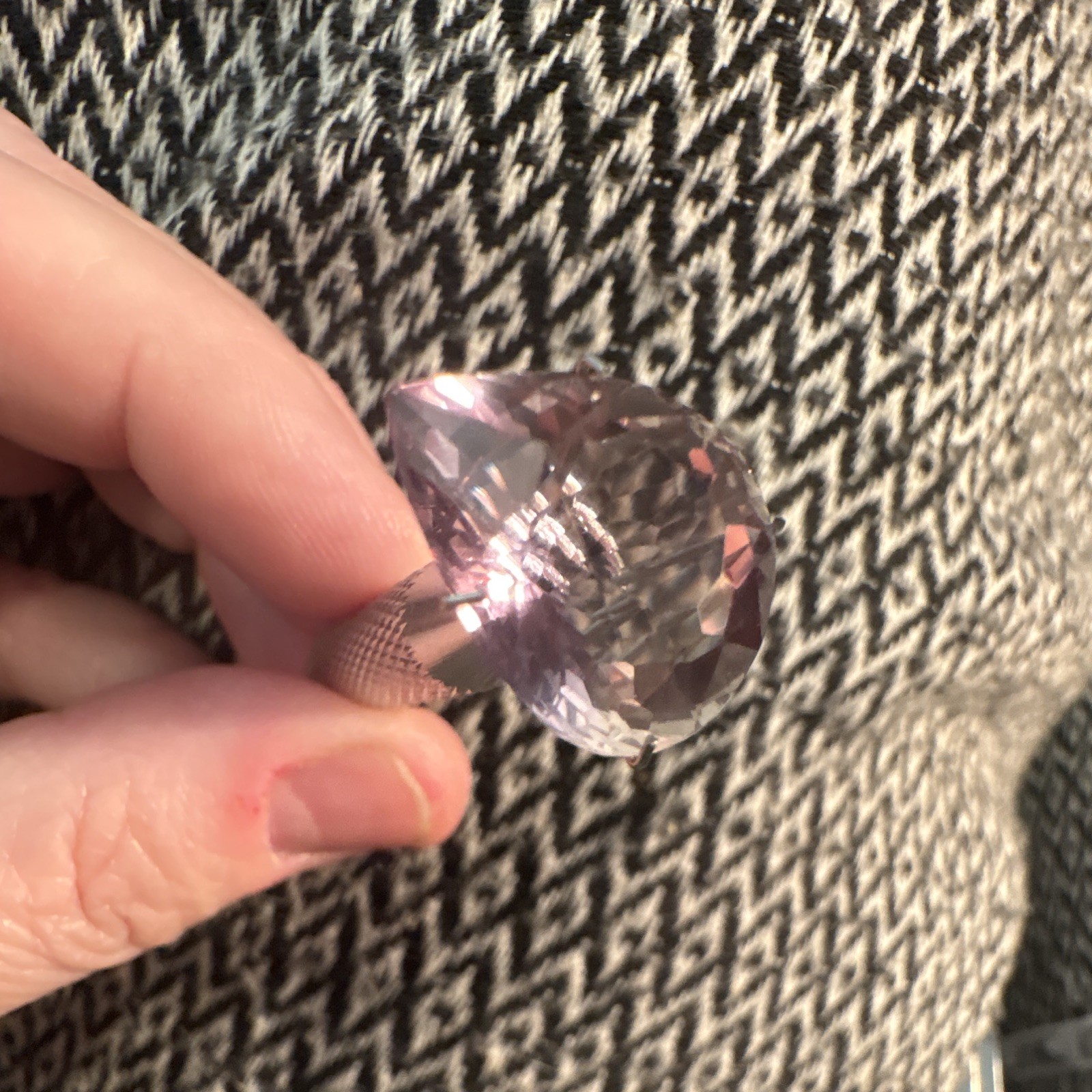 12.32Ct.Real 100%Natural BIG Purple&Golden Bolivia Ametrine Full Sparkling!