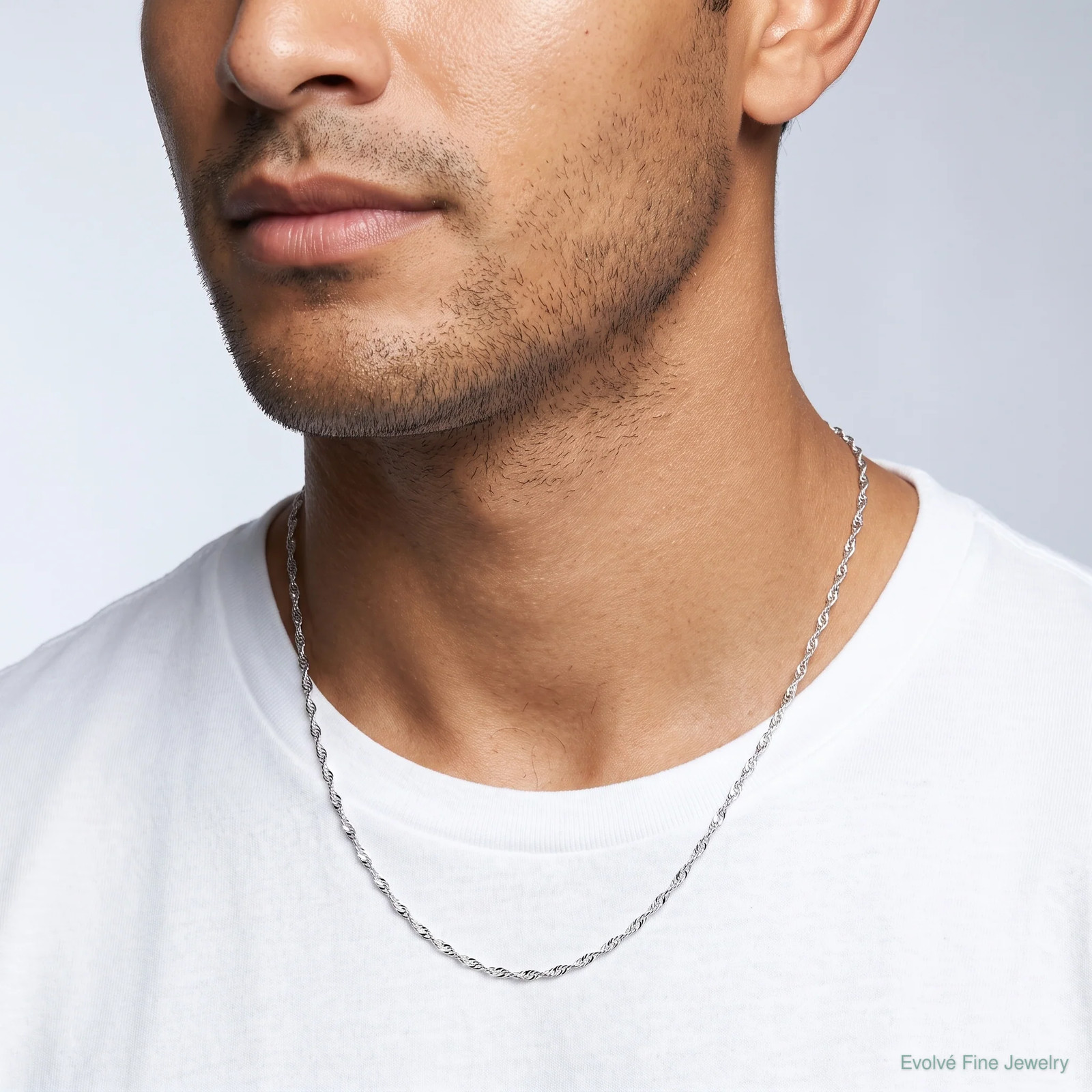 10K White Gold 1mm Carded Singapore Chain Necklace 16″-24″