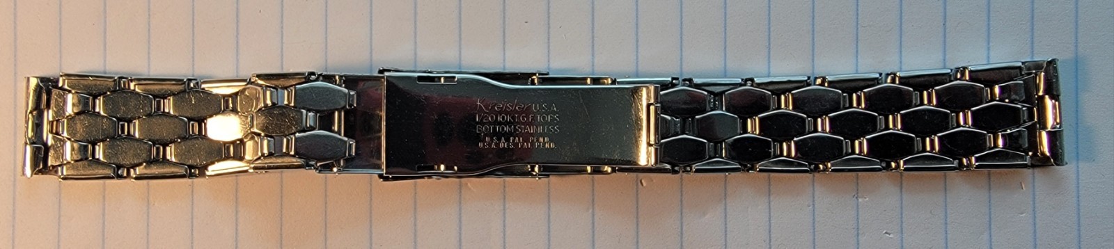 Applied Logo Kreisler Coffin Link Stainless Watch Bracelet Accutron 6 1/2″ LONG!