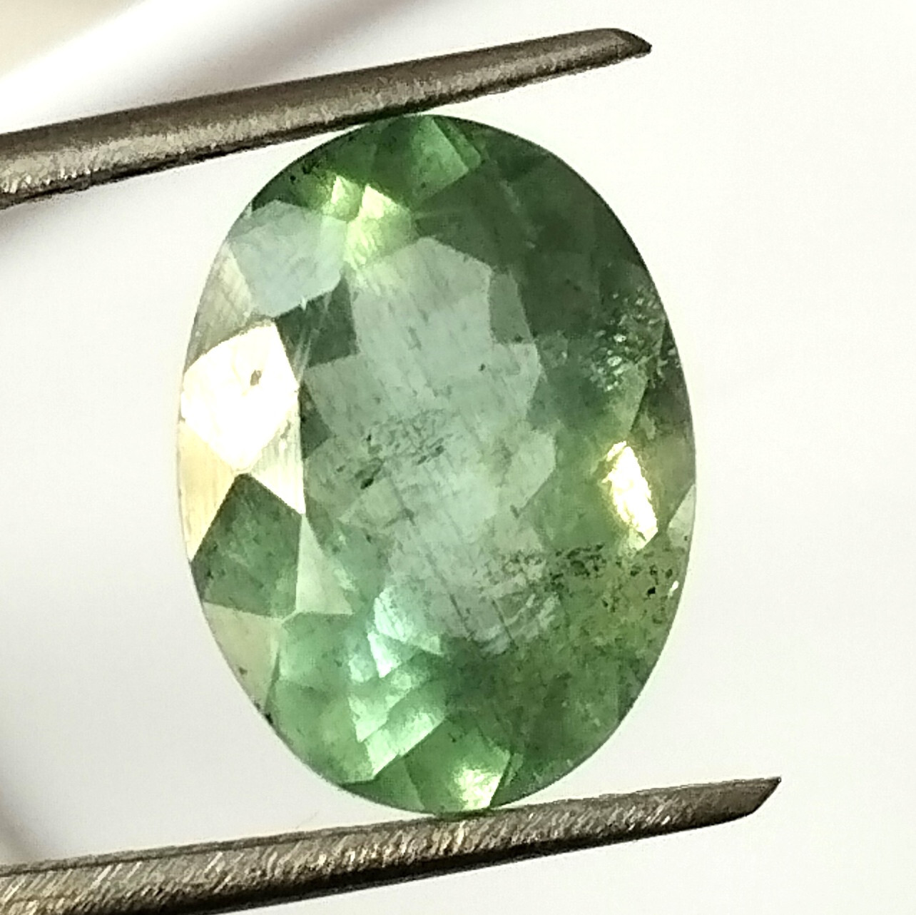5.85 Carat Natural Greenish Blue Aquamarine Faceted Oval Gemstone 13.8X10.3 mm