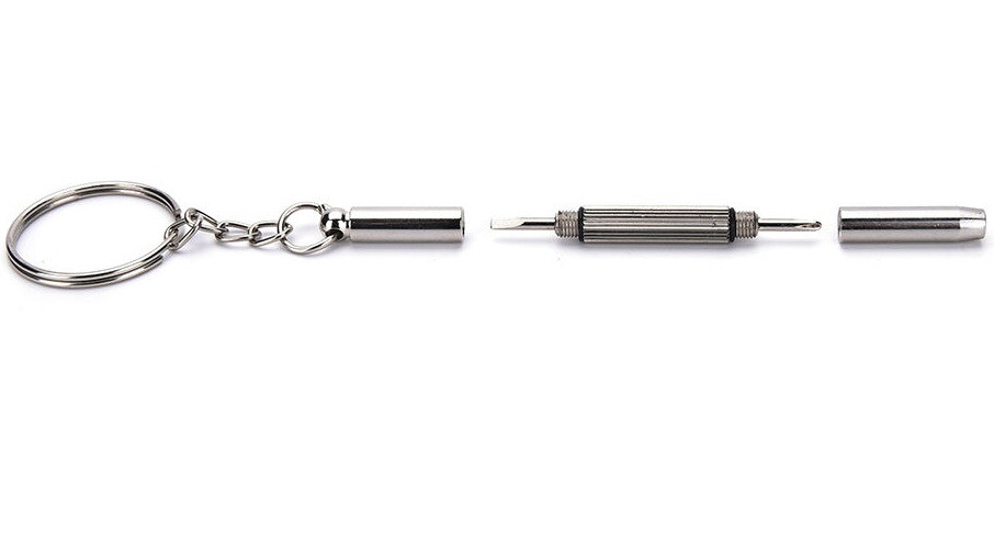 NEW 2 Pcs 3 in 1 Mini Tool Key Chain Eyeglasses Watch Phone Repair Screwdriver