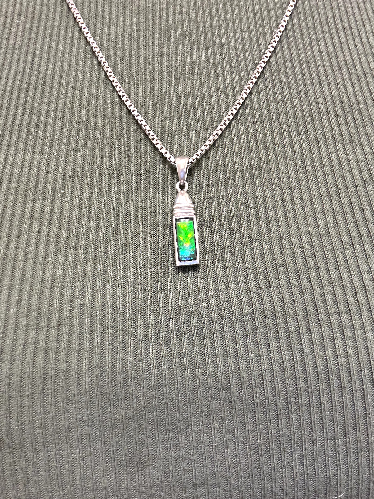 Korite 925 Sterling Silver “Ricki” Pendant – Ammolite Triplet Stone