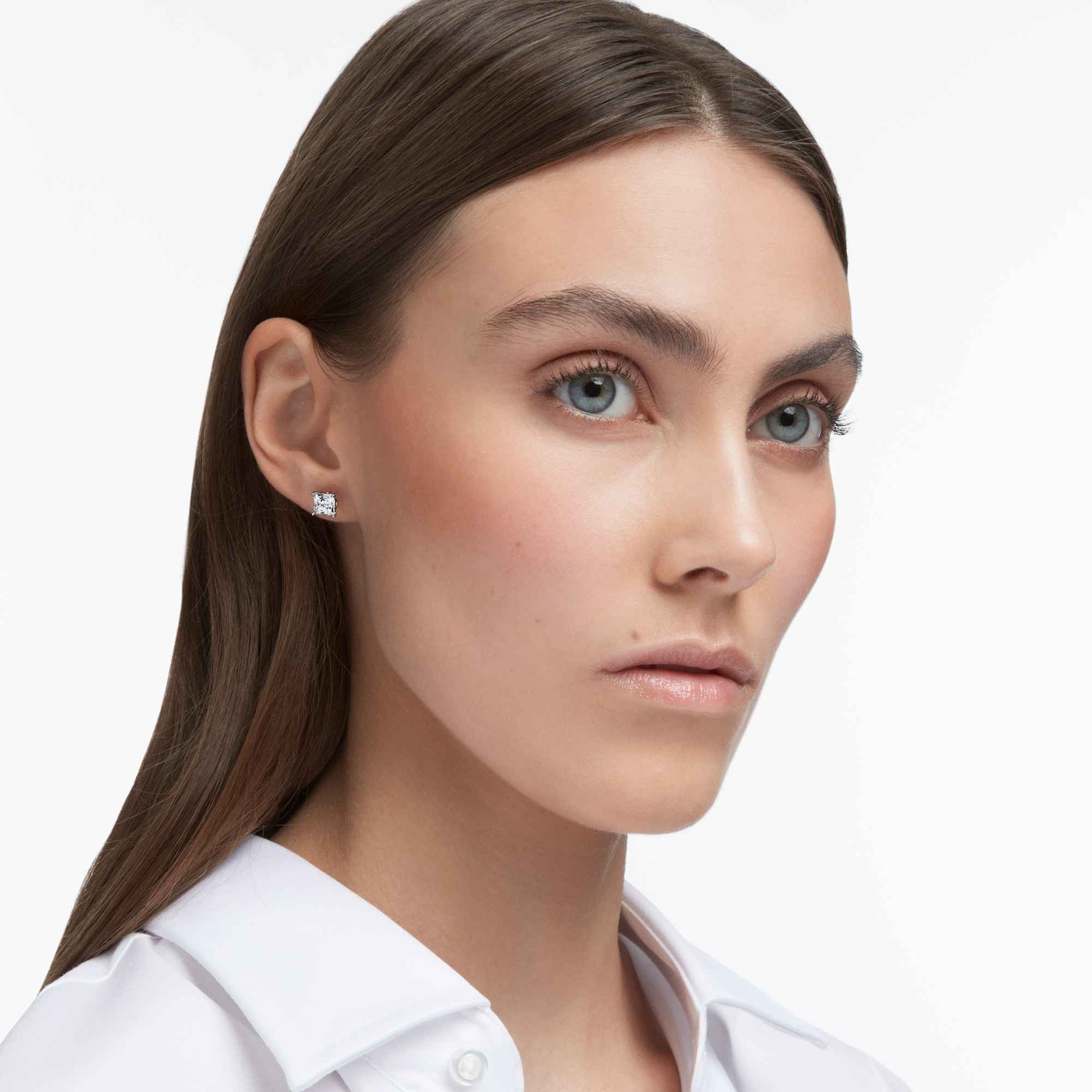 Swarovski Attract Stud White/Rhodium Plated Pierced Earrings 5430365