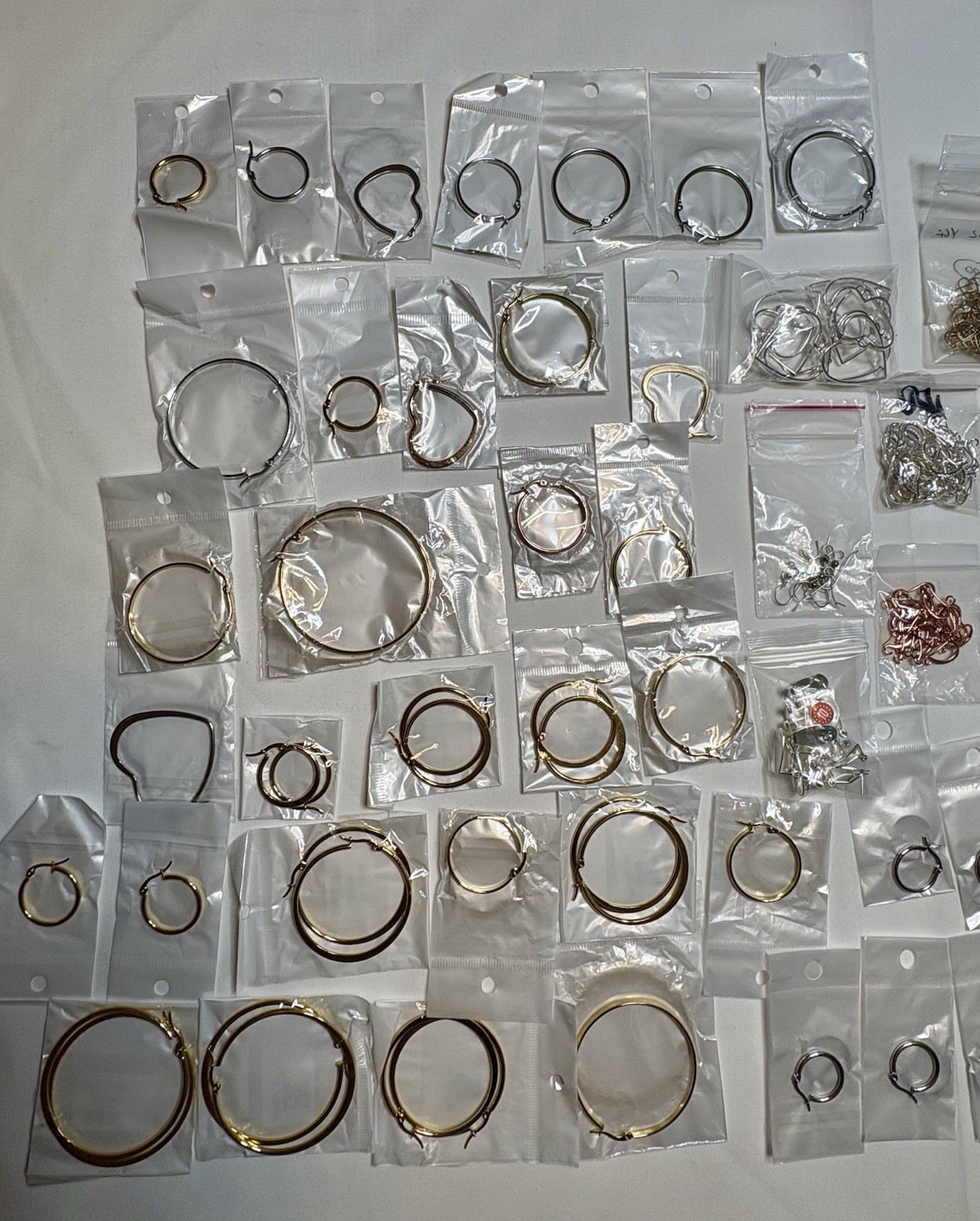 Jewelry Findings Lot Mixed Metal Multicolor Hoops, Earring Hooks & Omega Backs
