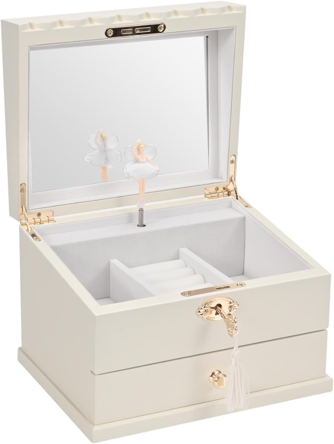 Lihou PapaQ Wooden Ballerina Medium Musical Jewelry Box with Mirror and Lock …
