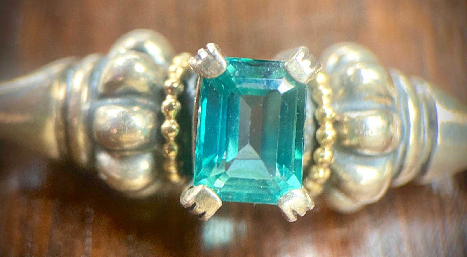LAGOS CAVIAR Blue Topaz Sterling Silver 18k Gold Bracelet & Earrings Set