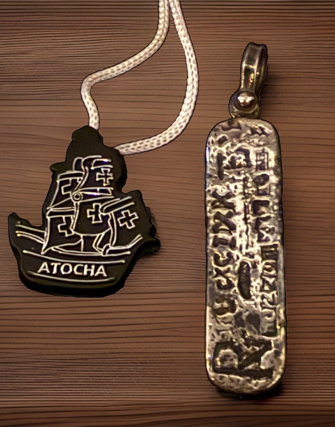 ATC 1622 Sterling Silver ATOCHA Bar Pendant & Box 5.4g Shipwreck (AN626-13) S