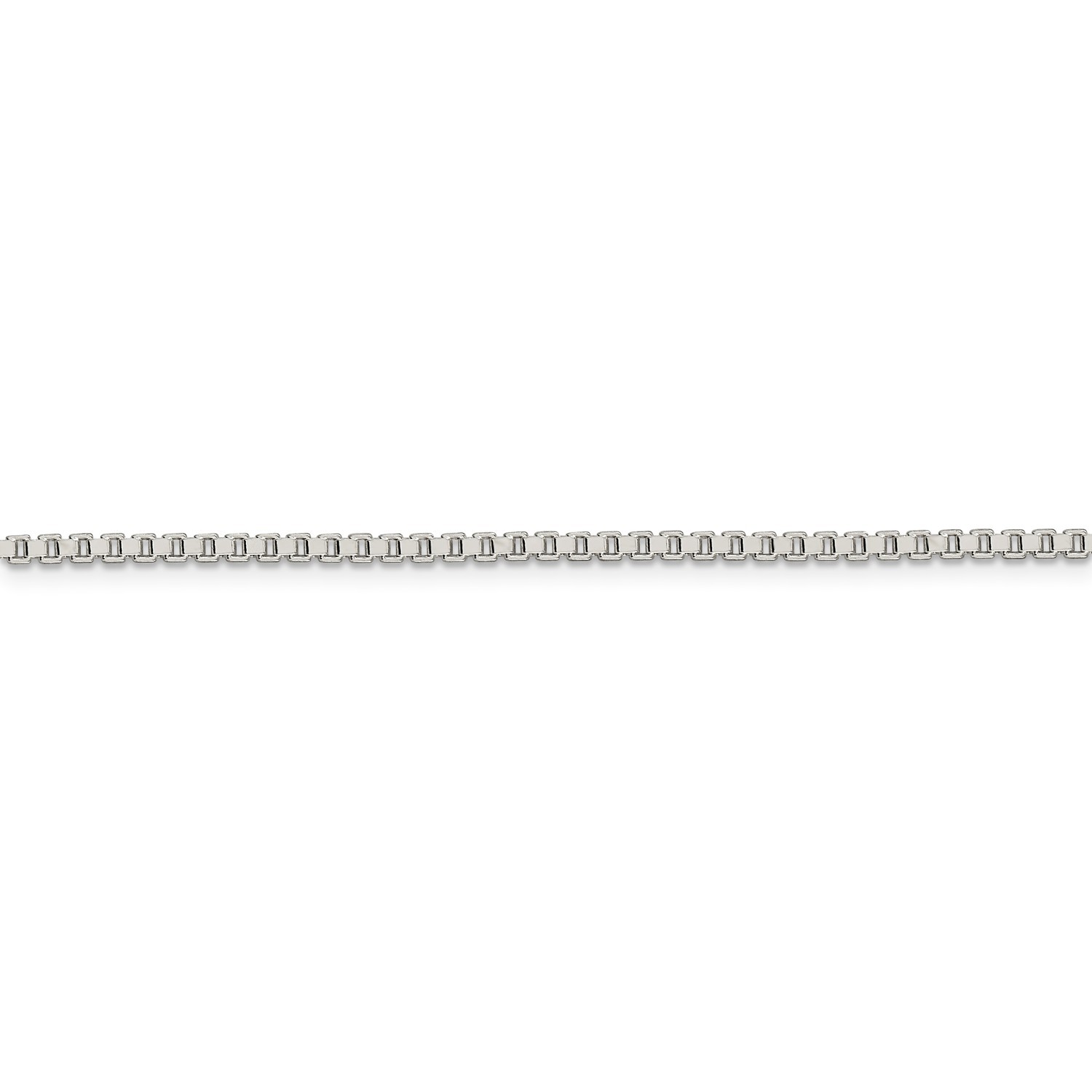 Sterling Silver Solid Polished 2mm Plain Box Chain w/ Lobster Clasp 16″ – 30″