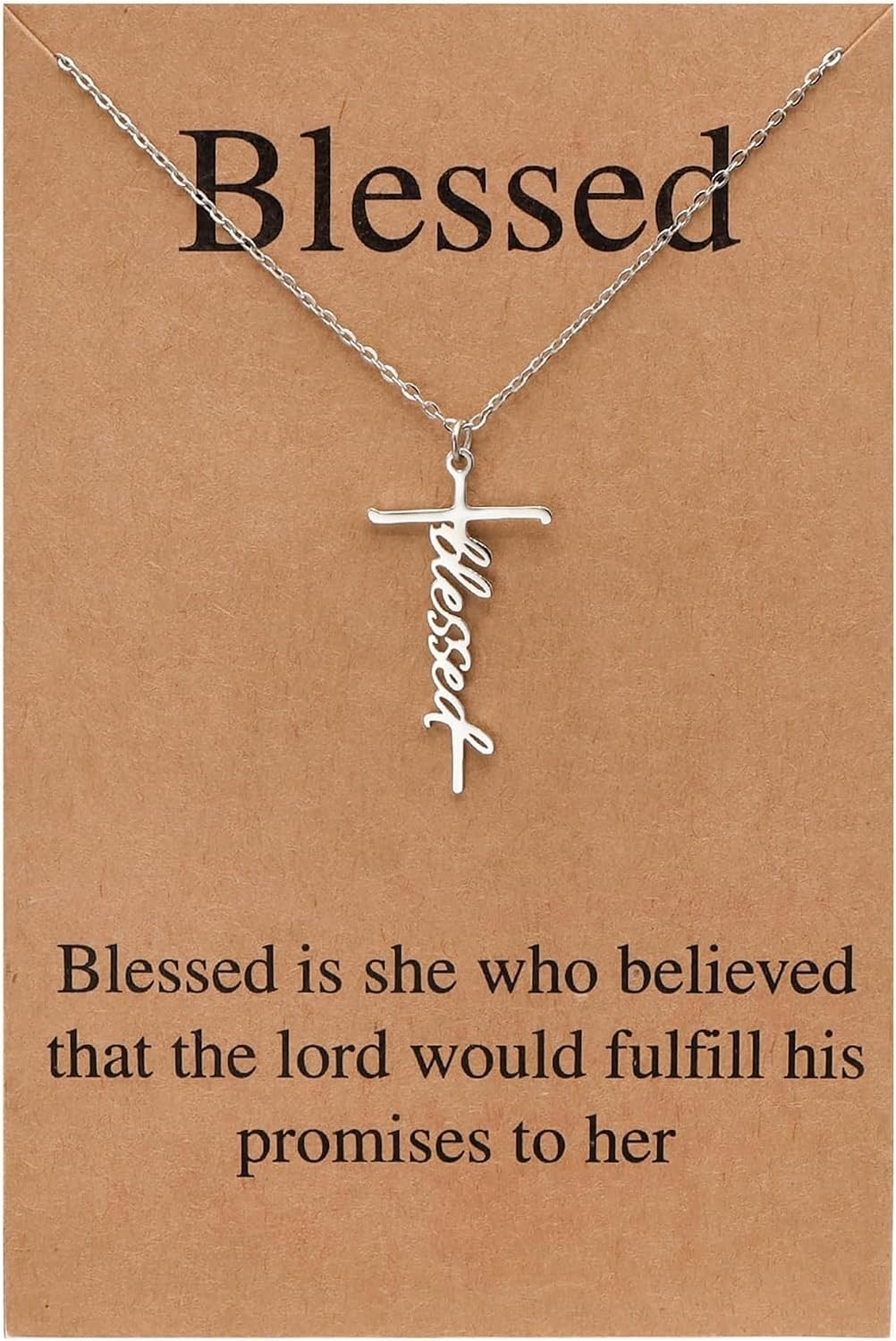 Stainless Steel Faith Cross Pendant Necklace for Women – 18-Inch Gift of Belief