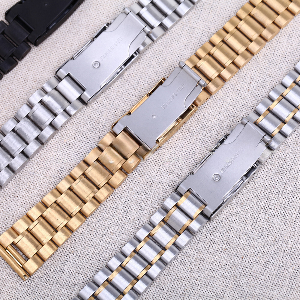 High Quality Solid Stainless Steel Watch Strap Band Mens Metal Bracelet 14-24mm
