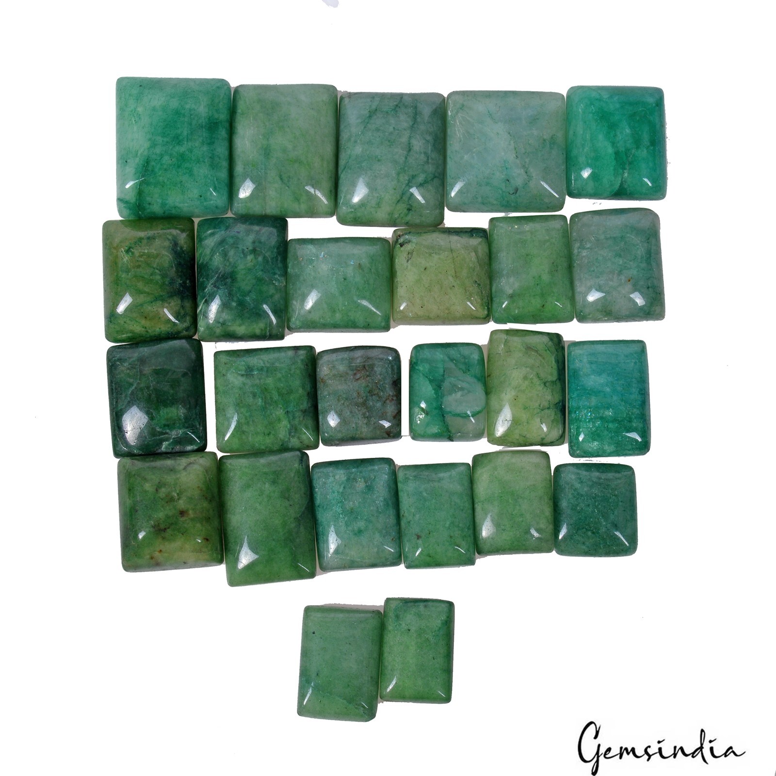 HUGE 370 Ct Natural Green Brazilian Emerald Rectangular Cabochon Loose Gemstone