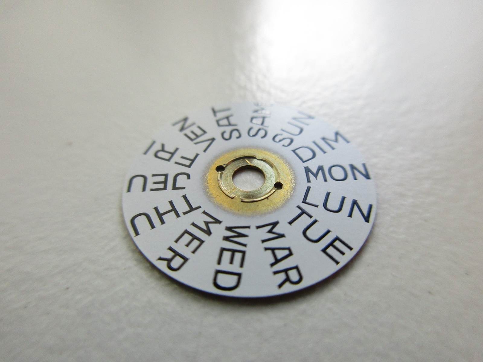 ETA cal. 2879 Swiss DAY disk French English watch movement part
