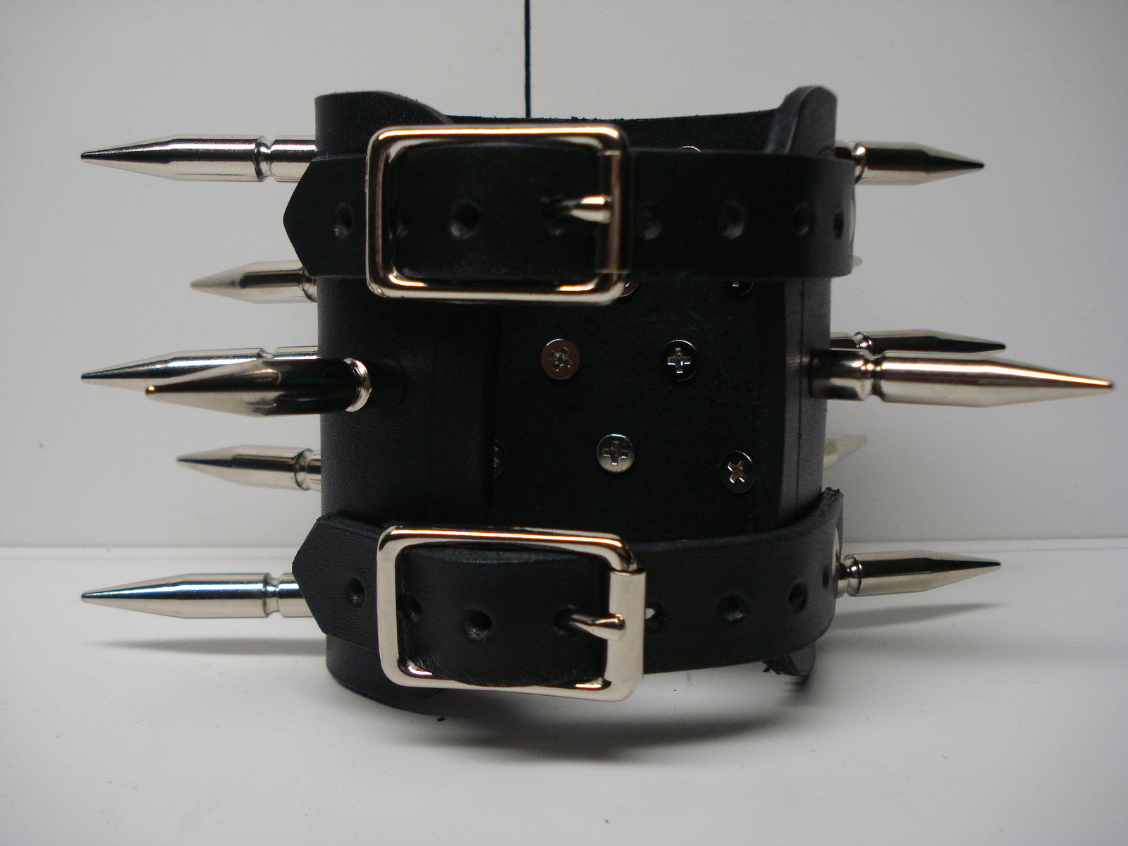 LEATHER SPIKED BRACELET. DEATH GRIND (MDLB0213)….. BURN VICTIM’S