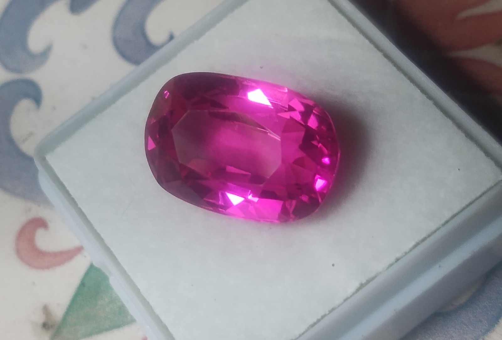 12.45 Ct Unknown Pink Sapphire Cushion Cut Loose Gemstone 14.5×10.7×8.8mm