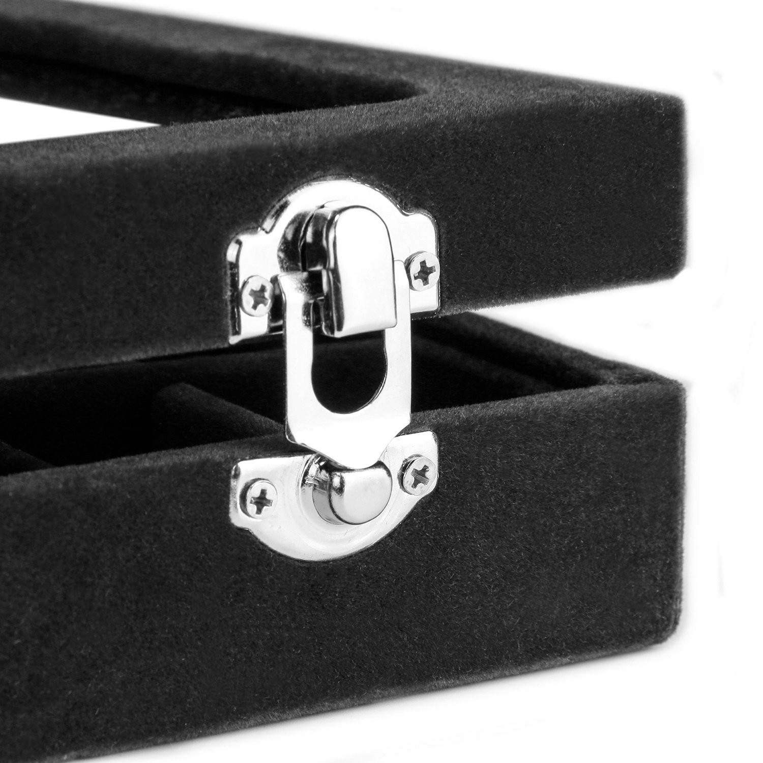 60 Slots Jewelry Ring Display Organizer Tray Holder Earrings Storage Boxes Case