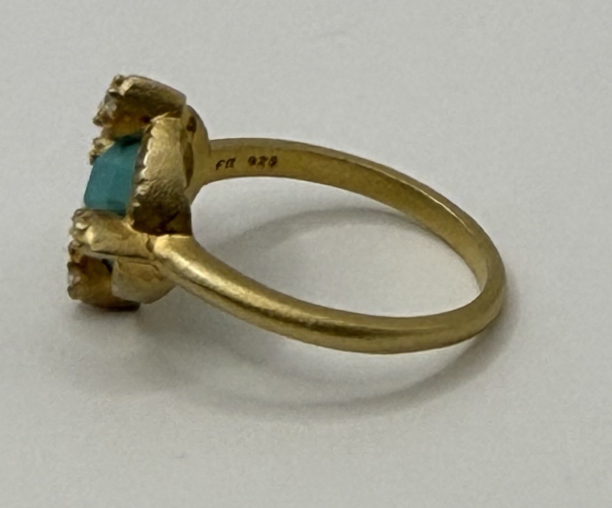 Freida Rothman Amazonian Allure Turquoise Single Stone Cocktail Ring Size 7