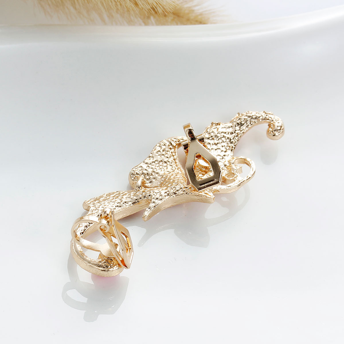 SEXY SPARKLES Ear Cuff Clip On Stud Wrap Earrings For Left Ear Butterfly Gold Pl