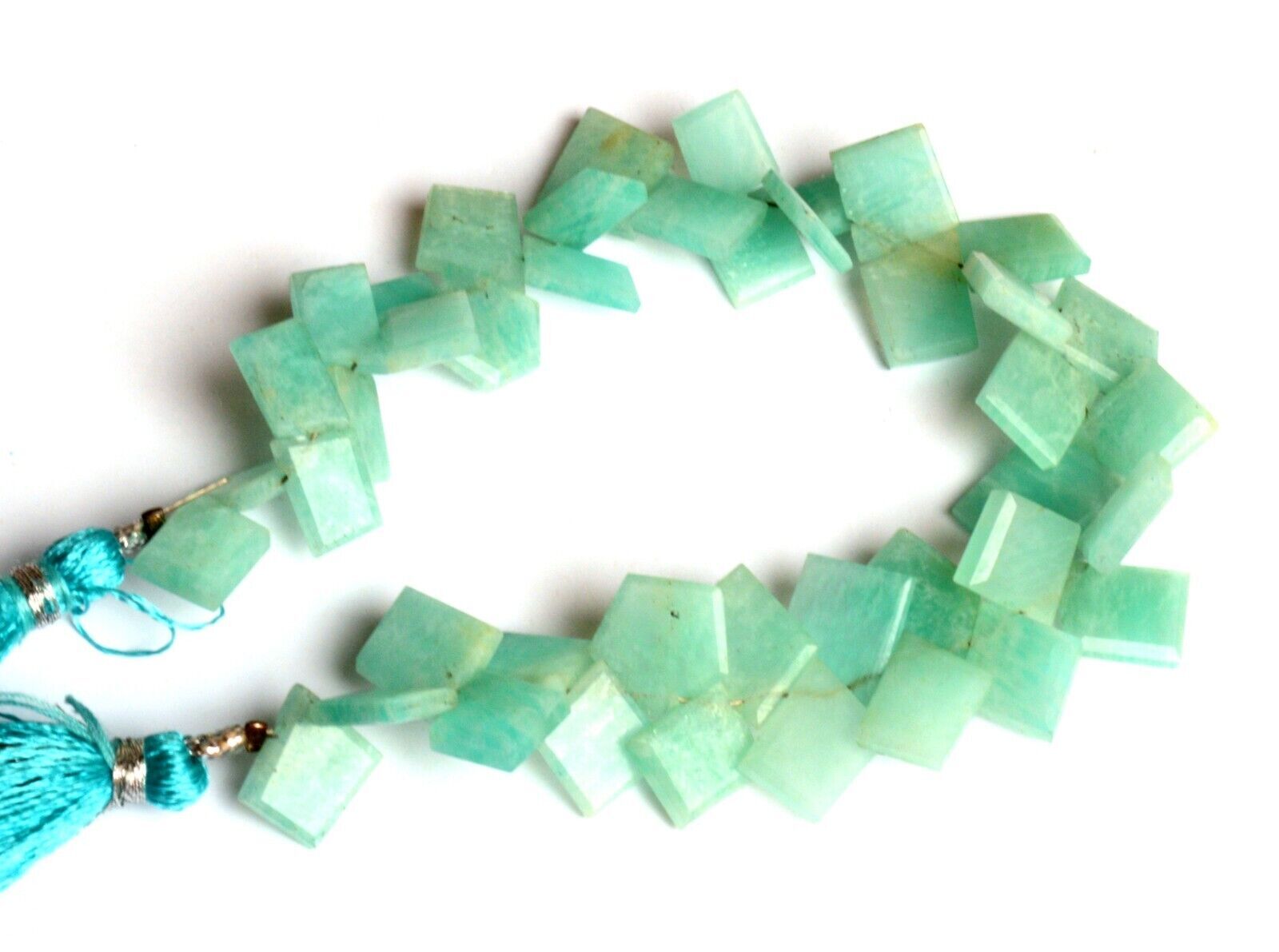 Natural Amazonite Gem 10 to 13 mm Size Cut Stone Shape Beads 7″ Strand