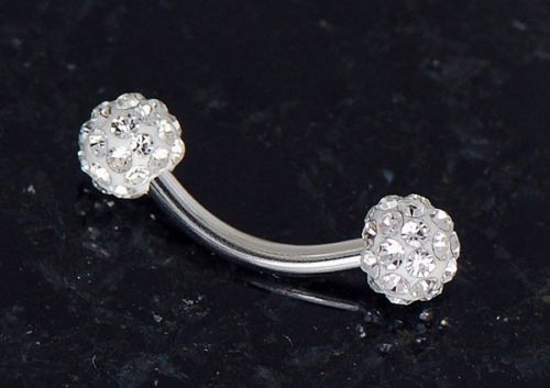 16G Multi 4mm CZ Gem Ferido Ball Curve Barbell Eyebrow Ring Daith Body Piercing