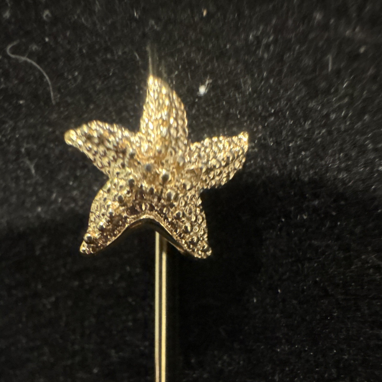 Gold Tone Starfish Stick Pin, Metal, Beach Nature Theme, No Stone