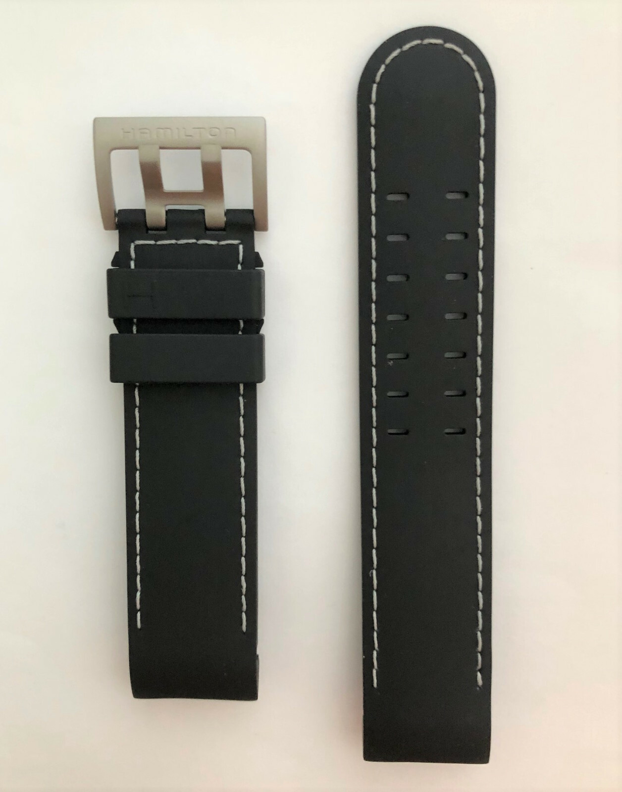 Original Hamilton 22mm Frogman H777160 / H777460 Black Rubber Watch Band Strap