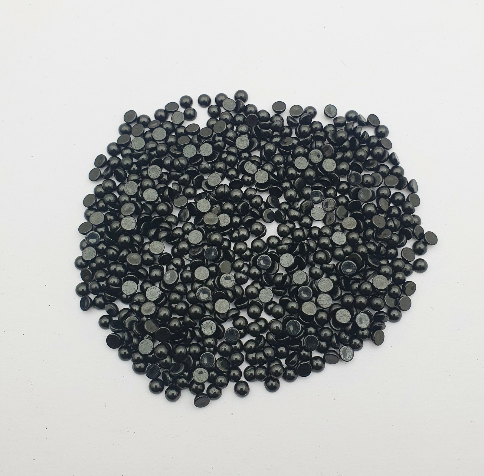 Natural Black Onyx Round Cabochon Loose Gemstone Lot 100 Pcs 3 MM
