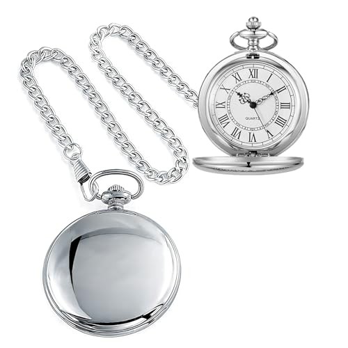 Smooth Pocket Watch Alloy Steel Quartz Roman/Arabic Numerals with 37cm CF1002