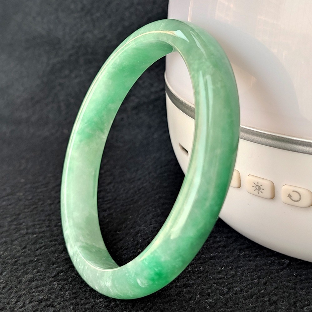 Certified Grade A Green 64mm Natural Burma Jade jadeite Bangle Bracelet 3965