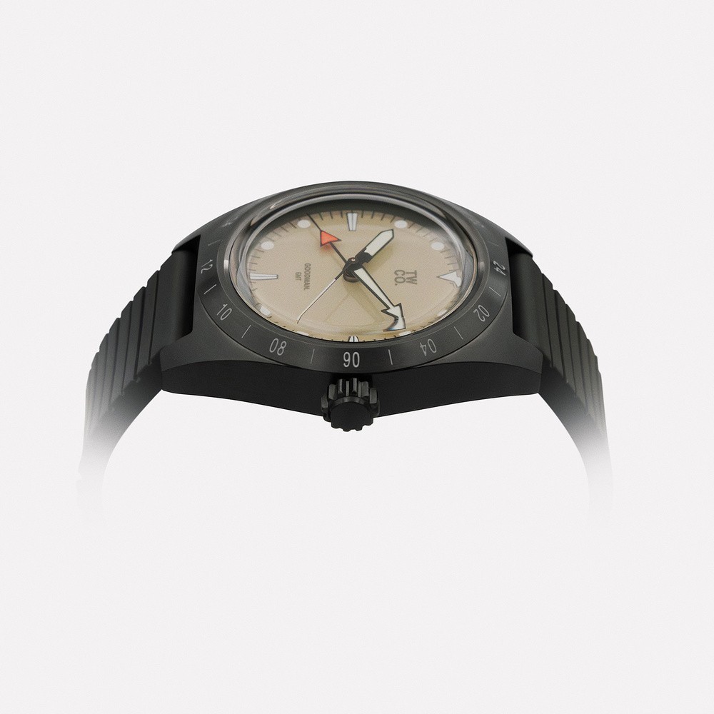 TWCO. GOODMAN GMT Automatic Steel Sand Date Rubber Black Men’s Watch