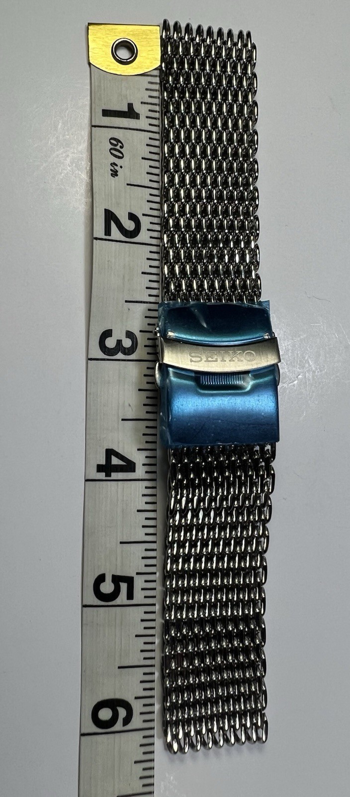 Seiko Watch Bracelet Shark Mesh 22mm Solid Stainless Steel Double Lock Clasp NEW