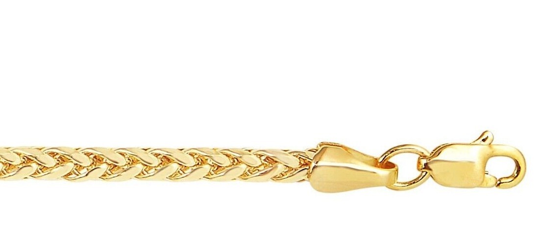 14k Yellow Gold 22″ Lite Round Wheat Link Chain Necklace 4 mm 14 Grams