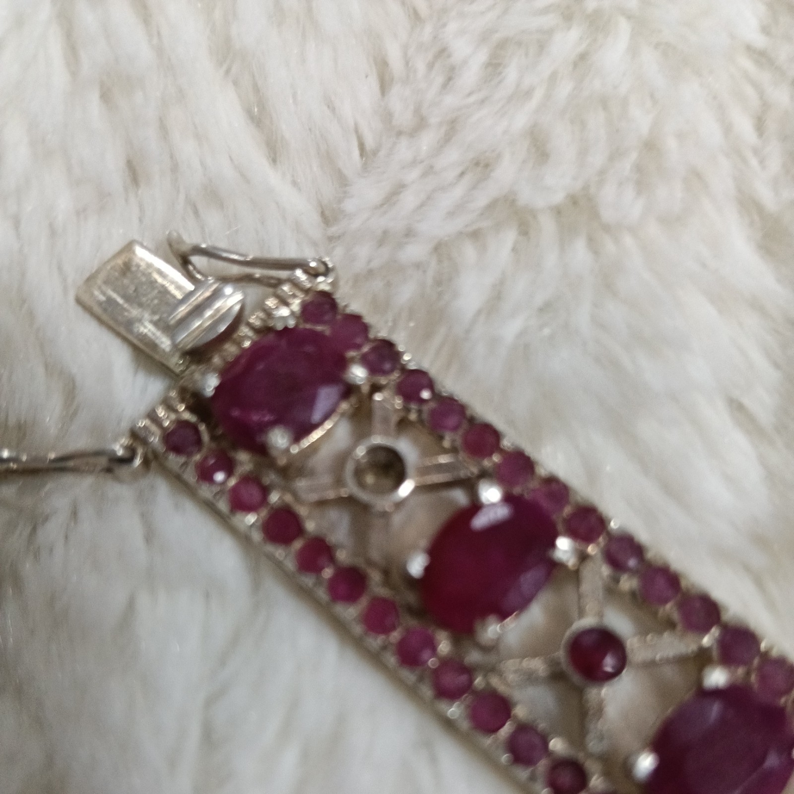 Silver Ruby Bracelet