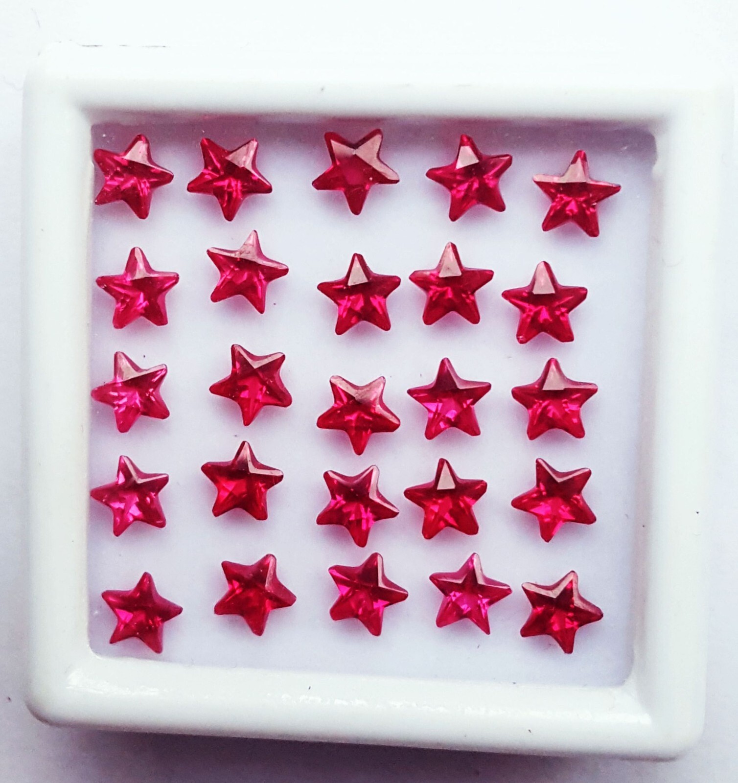 7 MM 5 Pcs Natural Red Ruby Star Cut Certified Loose Gemstone Lot
